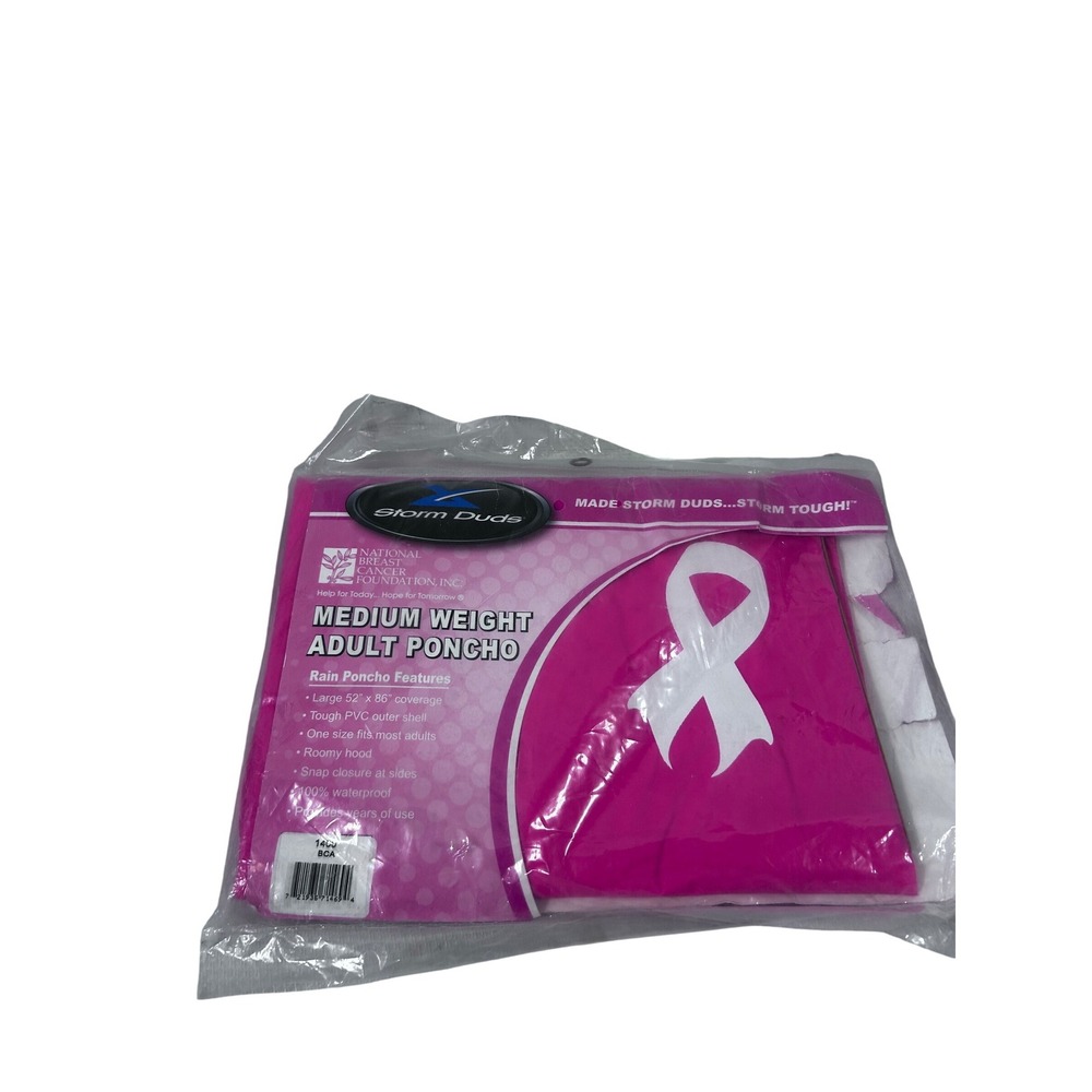 Storm Duds Rain Poncho OS Pink Breast Cancer Awareness Women